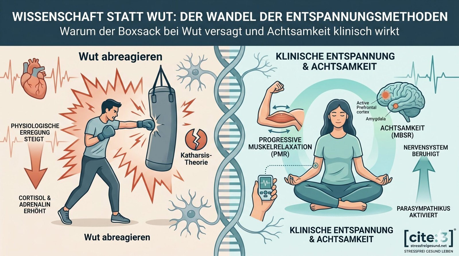 Du betrachtest gerade Stressabbau im Alltag: Warum der Boxsack bei Wut versagt und Achtsamkeit klinisch wirkt